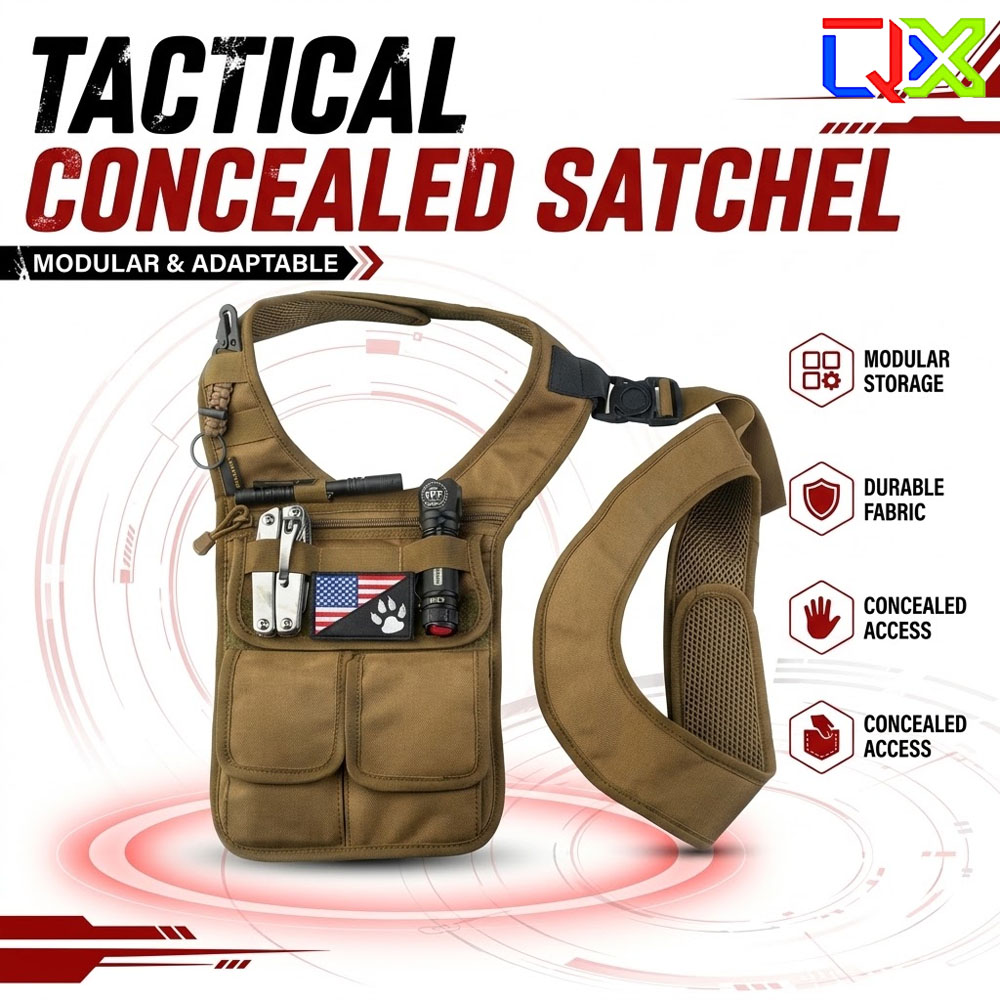 Edc Carry Bag For Men - QX Tactical Concealed Satchel Underarm Shoulder