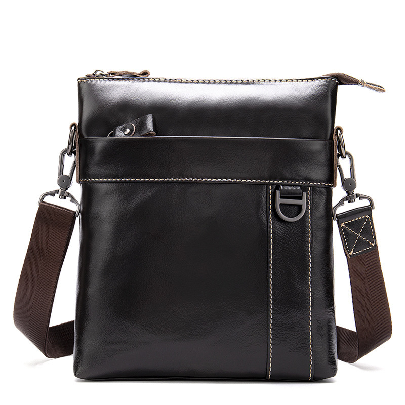 Edc Carry Bag For Men - Vintage Men Leather Chest Bag Vertical