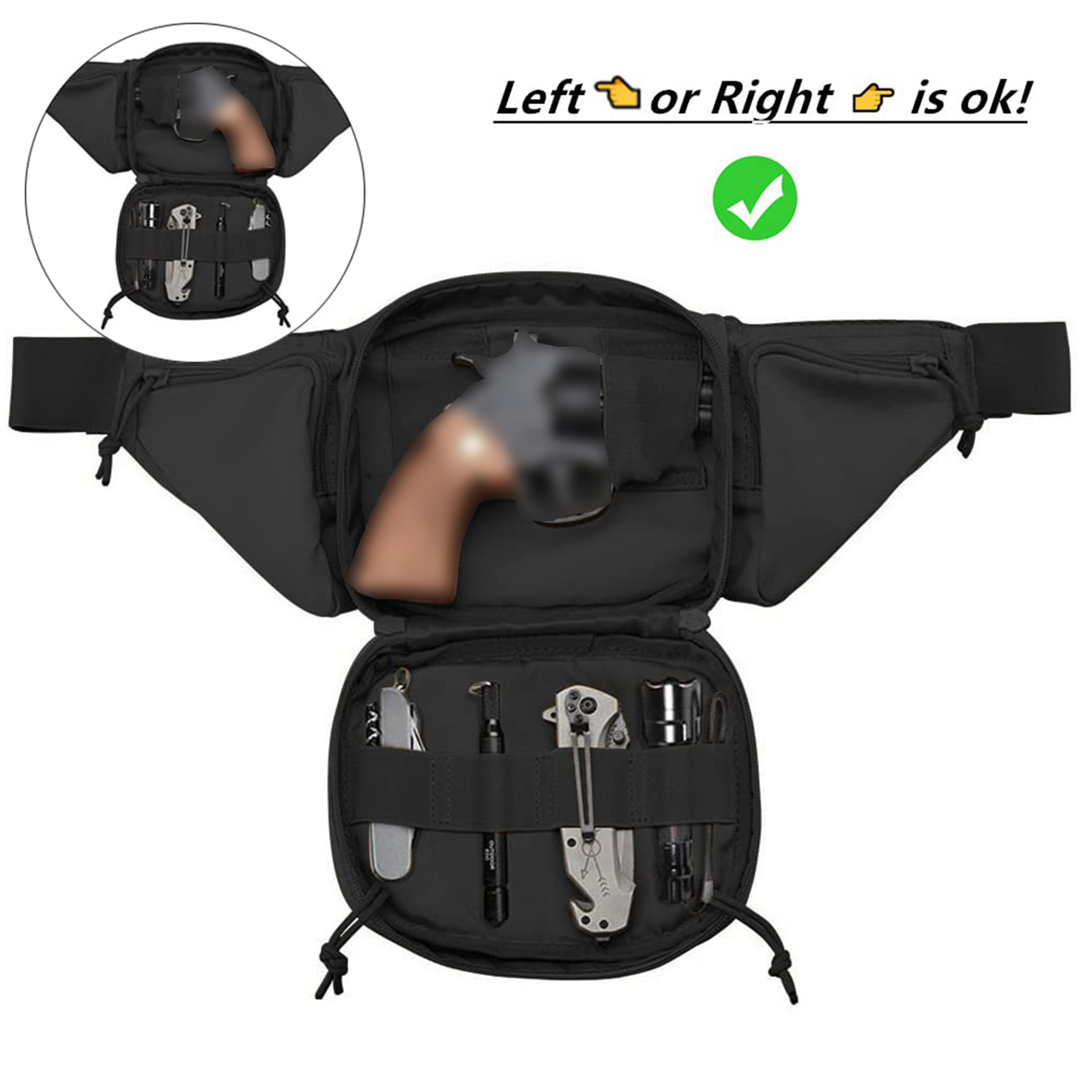 Tactical Fanny Pack Gun Holste - Edc Carry Bag For Men ulasan dan harga